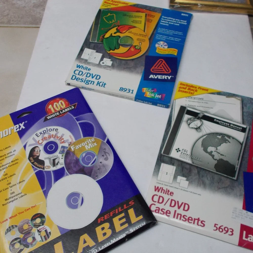 Lot of 3 packages of CD/DVD labels